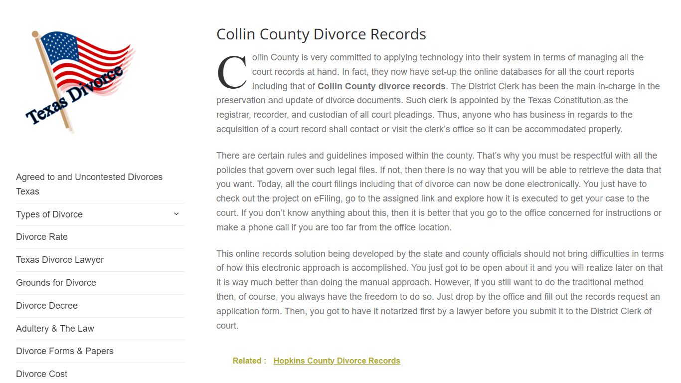 Collin County Divorce Records – Divorce in Texas